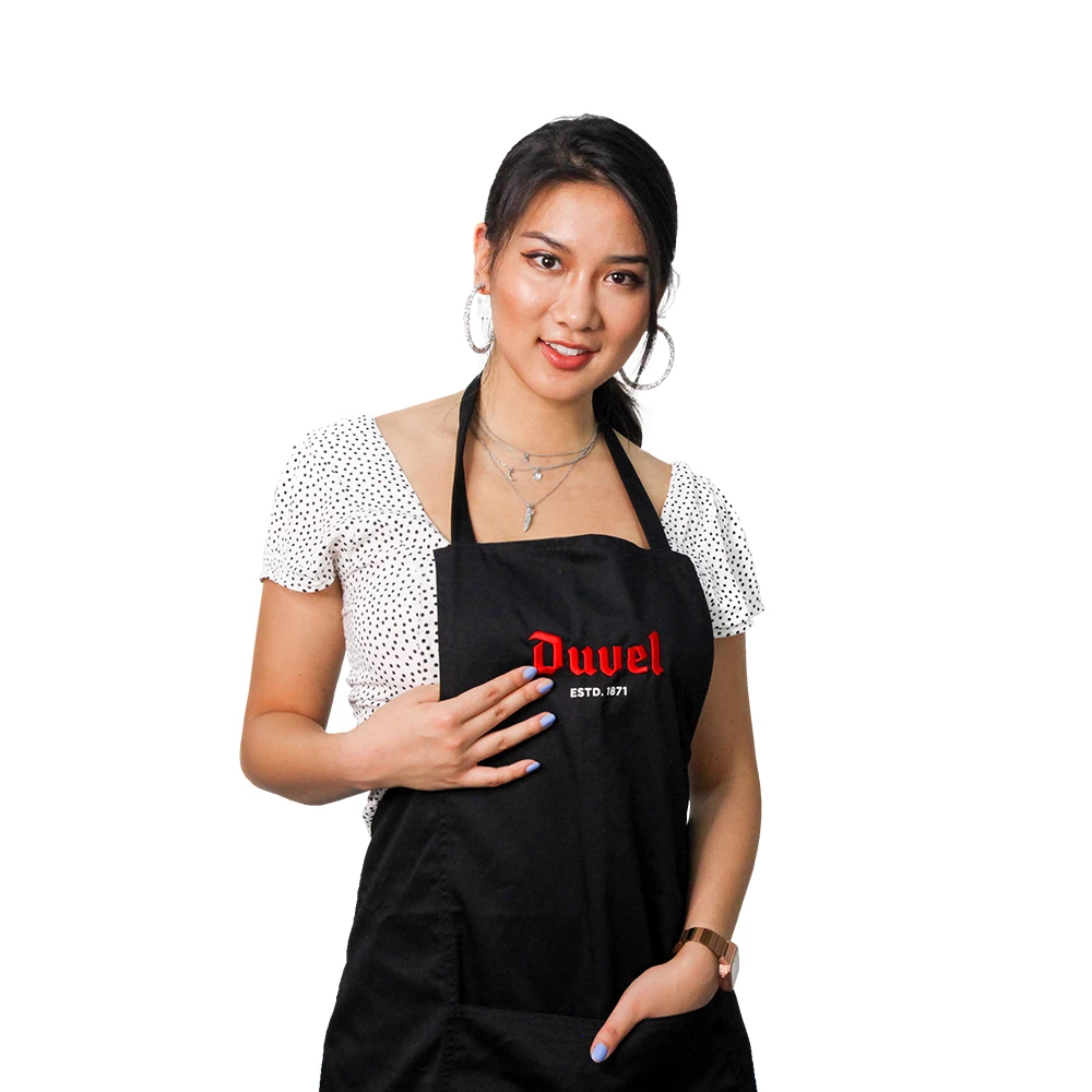 pink black work waterproof sublimated printed logo cotton canvas chef custom logo cooking kitchen aprons for women