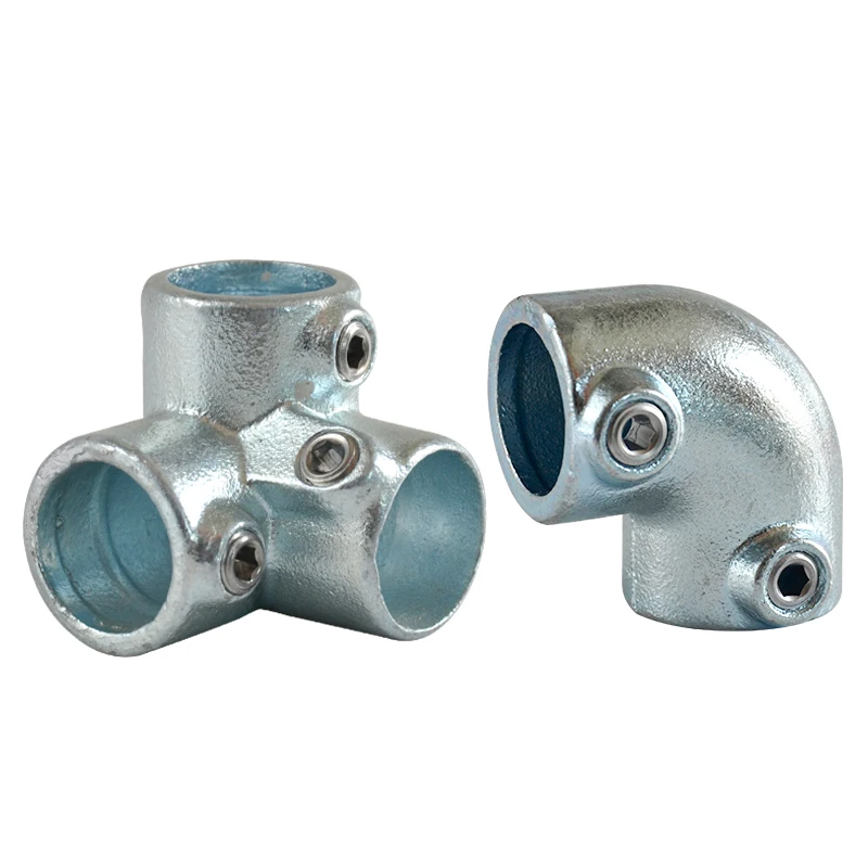 Malleable iron pipe fittings key clamp elbow hot galvanized gi pipe connector tube fastener frame connection