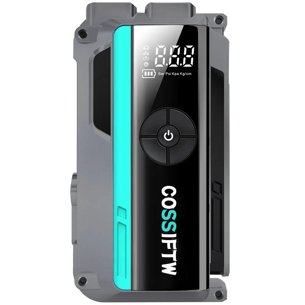 Digital Portable Power Station Jump Starter 2500 Peak Amps with 150 PSI Compressor