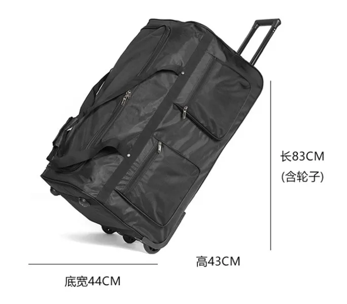 Oversized Rolling Travel Bag with Pull Rod, Oxford Fabric Portable Air Transport Bag for Self-driving and Storage