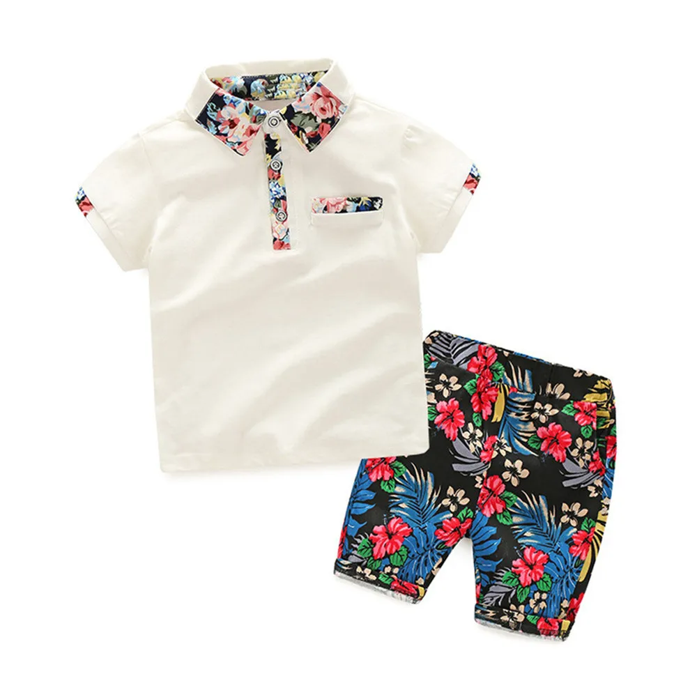 
What&why baby boys clothing sets Wholesale Summer Outfits Toddler Boy Shorts Suit Set Hot Sale baby polo shirt and shorts 
