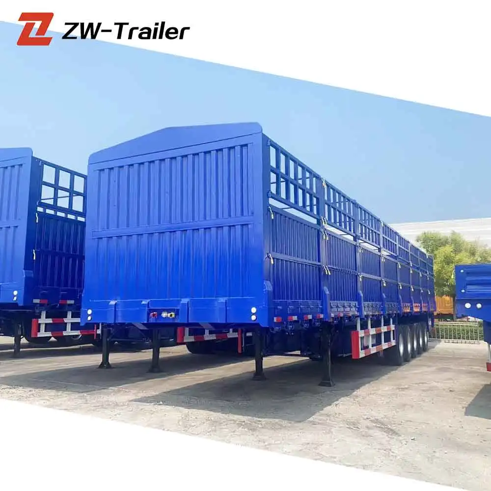ZW Group 3 axle 80 ton fence semi trailer transport cargo fence semi trailer for Zimbabwe