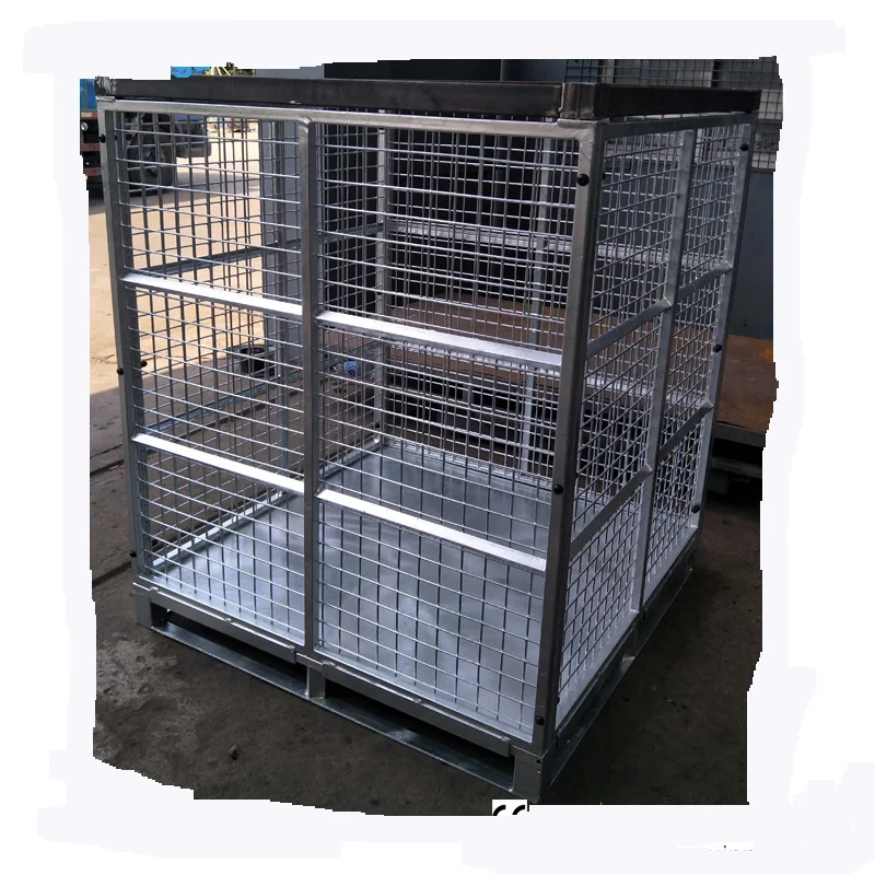
Industrial customized transporting stainless steel pallet cage /wire mesh basket/storage roll container 
