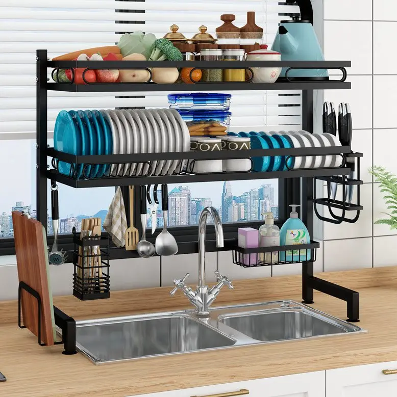 Simplicity Stainless Steel Dish Drainer Rack Kitchen Over The Sink Dish Drying Rack