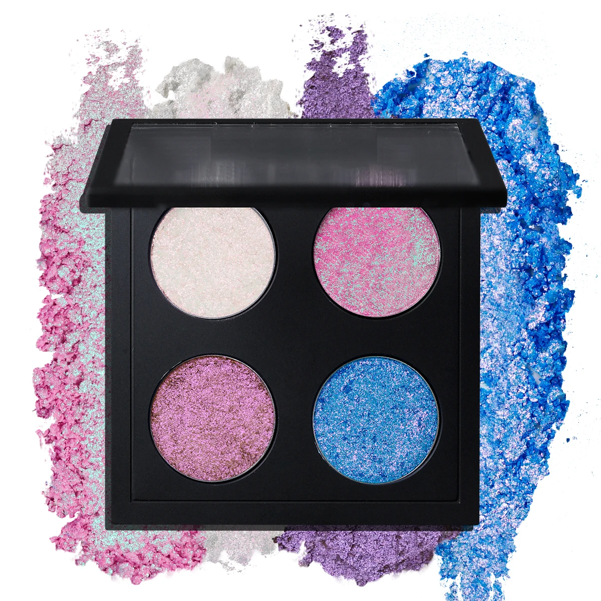 Wholesale Cosmetics 4 Color Chameleon Eyeshadow Private Label Vegan Multichrome Glitter Eyeshadow Palette DIY Eyeshadow Palette