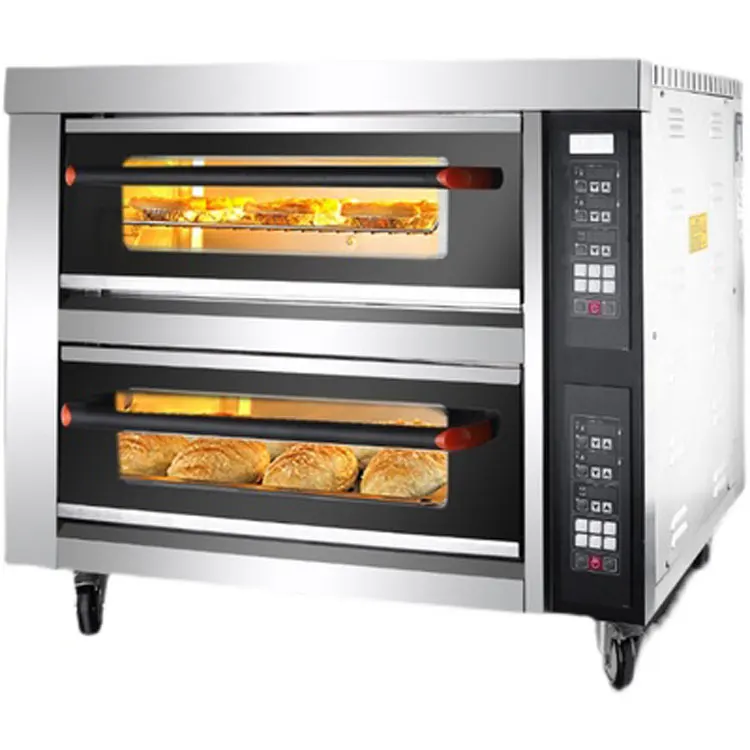 Commercial Electric 2 Decks 4 Layers Bakery Oven Micro Computer Control Pizza Oven
