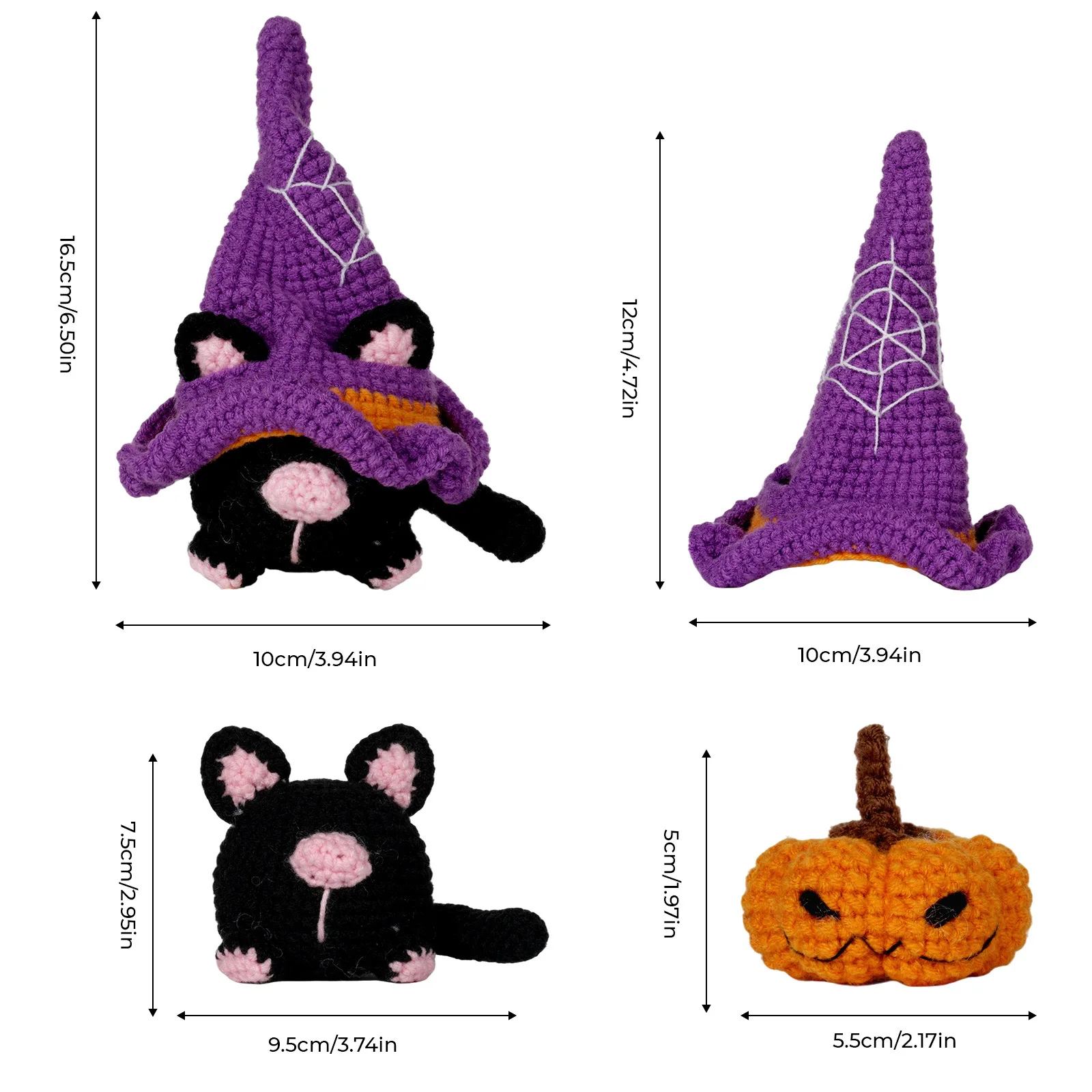 Halloween Cat DIY Knitting Crocheting Crafts Beginners Crochet Kit for Adults with Step-by-Step Video Tutorials