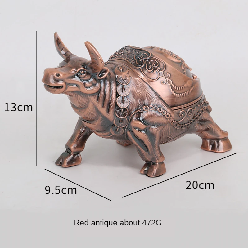 
Magnificent ashtray creative personality trend home living room decoration retro home European style year of the ox ashtray man 
