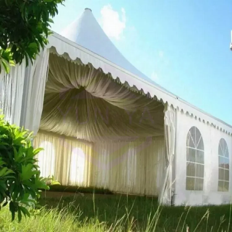 Arabian Style Long Lifespan Outdoor Pagoda Event Tent With Decorated Ceiling And Curtain