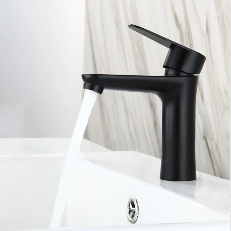 Basin Tap Faucet Mixer Taps Hot Cold Controllable Salon Single Lever Water Stanisteel Steel 304 Vintage Matt Black Body