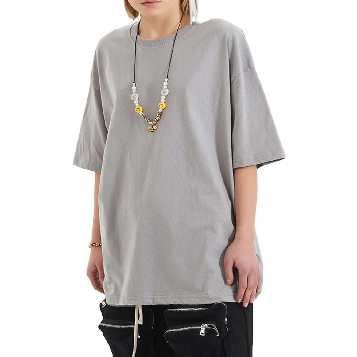 Oversize Casual Short Sleeve T Shirts 100% Cottlon Tee Loose Fitting Sports Fitness Tops  Daily Streetwear Gym Shirts
