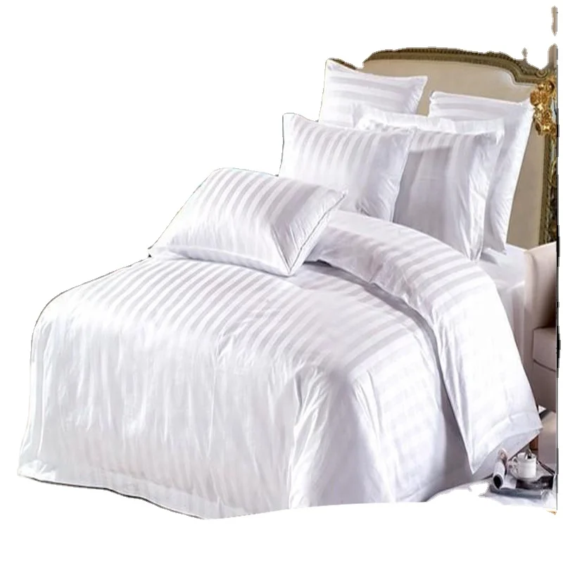 China manufacturers cotton bedding set plain white used hotel bed sheets.