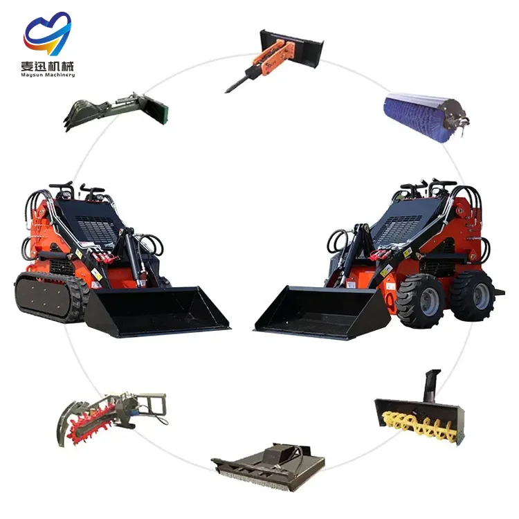 Kubota Electric Small Remote Control Track Loader with Concrete Mixer Spare Parts Steering Loader Engine Front Loader China