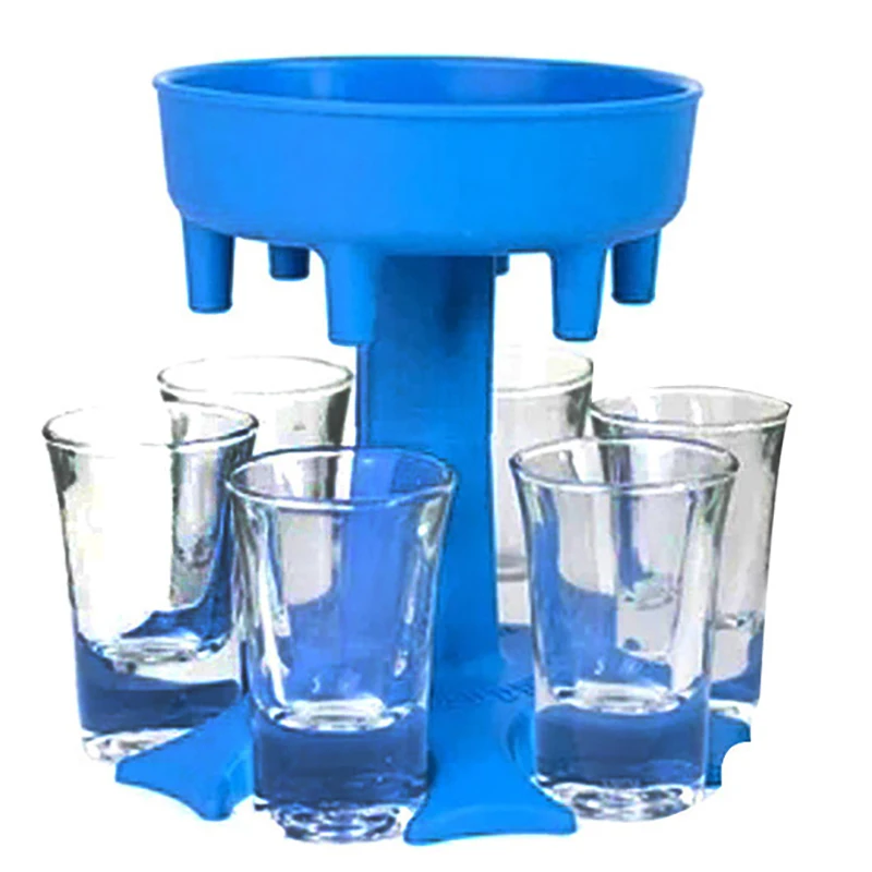  Liquor Dispenser 6 Shot Glass Wine Whisky Beer Holder Drinking Games Tools for Christmas Home Party