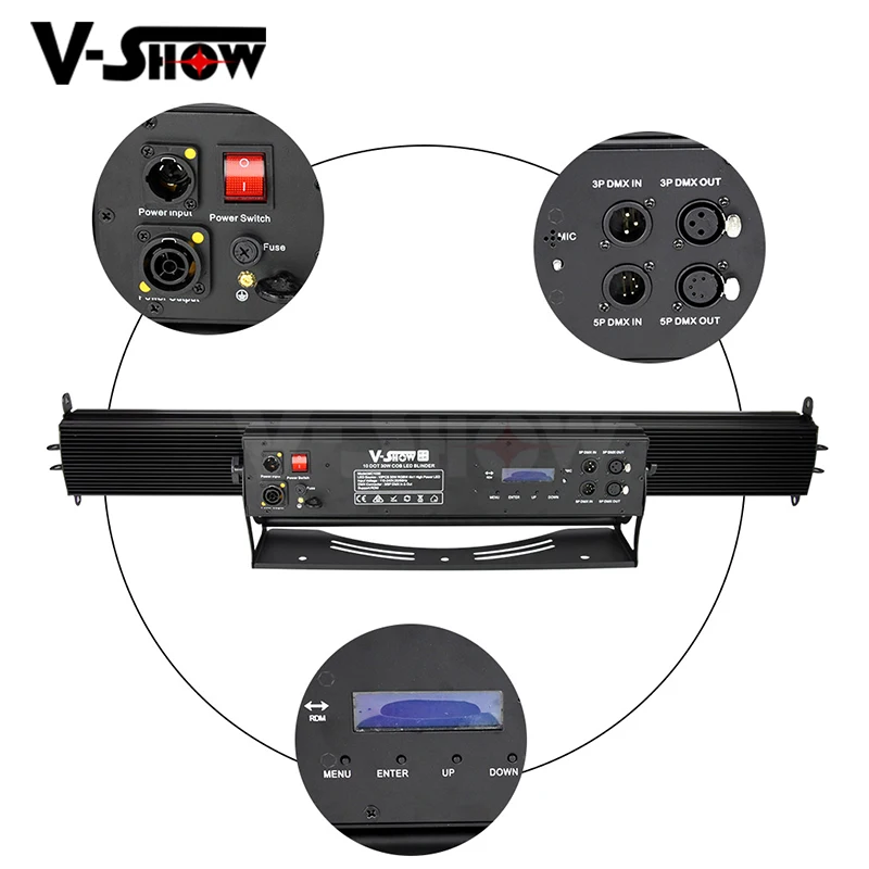 VSHOW MC1030 10PCS 30w Led Pixel Bar COB BSW Hybrid LED Linear Wall Washer lights RGBW DMX Control COB led stage wash bar light