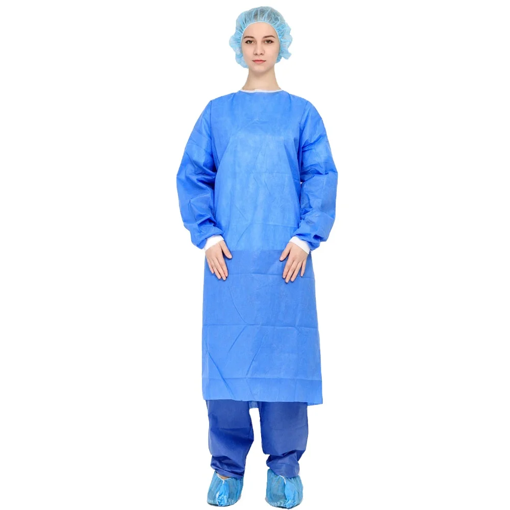 OEM Free Sample Non-woven Disposable SMS Sterile Reinforced Surgical Gowns sms isolation protective gown isolation suit