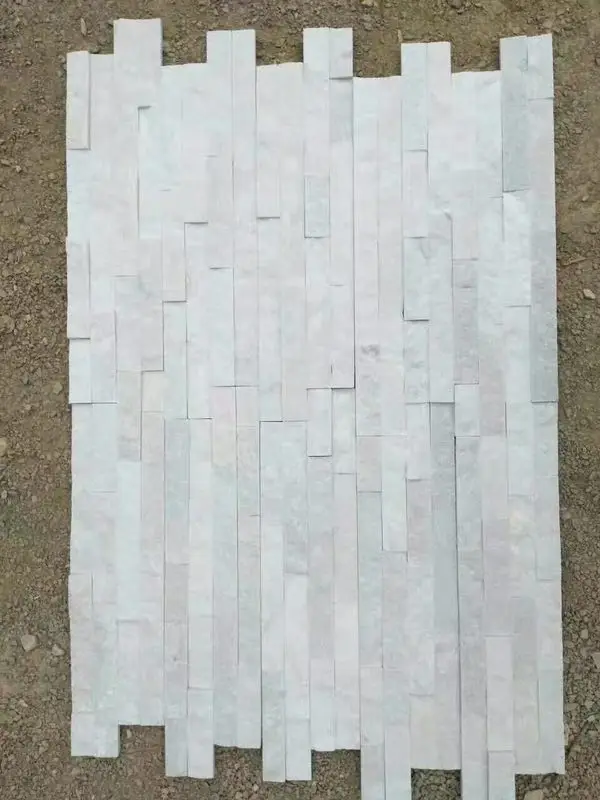 3d decoration white quartz split face cladding stone tile wall panel picture