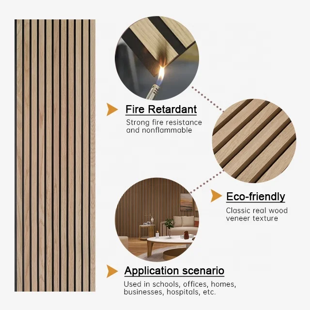 Akupanel Natural Oak wood acoustic wall panels wood panels wall decor interior ceiling panels  for music studio
