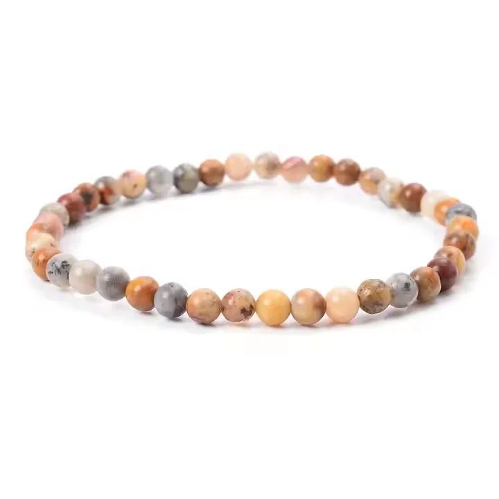 4mm Natural Stone Bracelets for Women Men Lapis Lazuli Yellow Agate Sodolite Mini Round Elastic Beaded Bracelets Jewelry Gifts