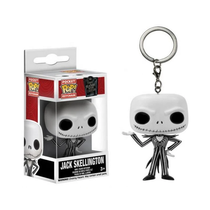 Dropshipping best selling  Funkoo Pop The Nightmare Before Christmas Action Figure Jack Skellington Sally Keychain Toys 5cm