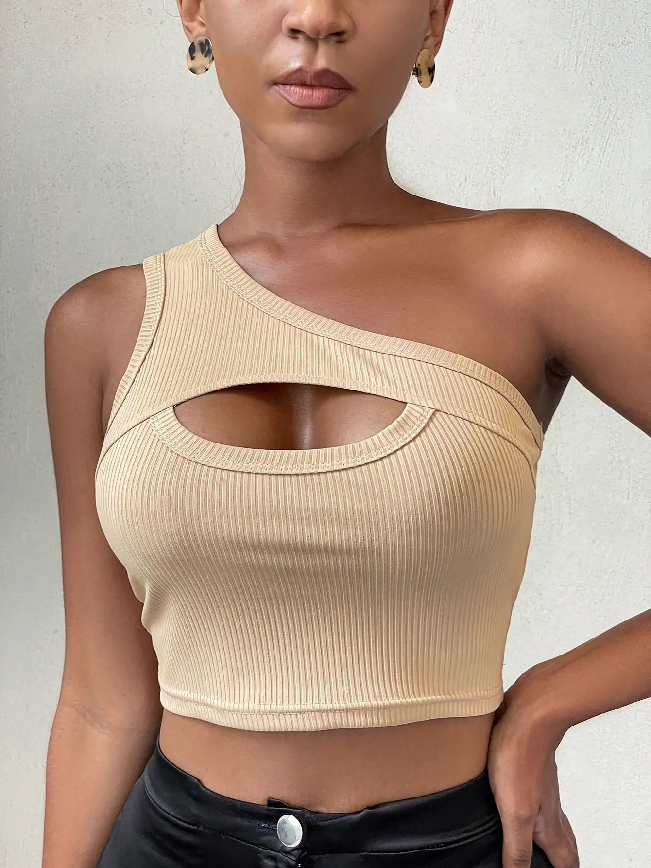 Cotton Crop Tops for Women Sleeveless Crew Neck Vest Ladies Summer Knit Ribbed Crop Tank Tops