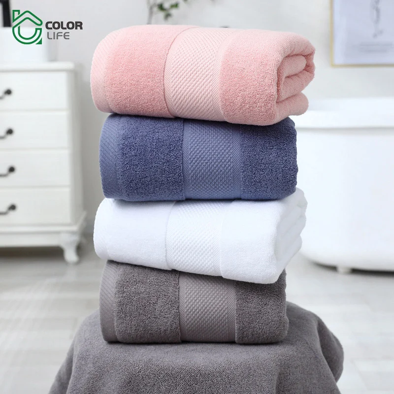 Hot Sale Wholesale Thick Adult Beach Bath Towel Solid Color Cotton Cute Towel