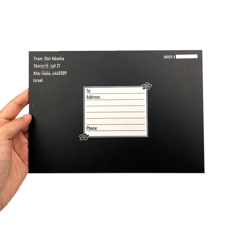 A4 A5 A6 Foldable Custom Color Print Stamping Logo Small Cardboard Envelope for Picture Photo