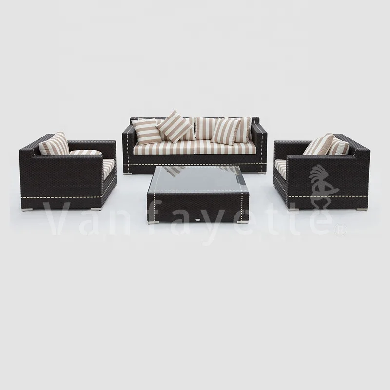 European Style Italian Design 4 Pieces Sofa Set Garden Sectional with Cushion Furniture Set