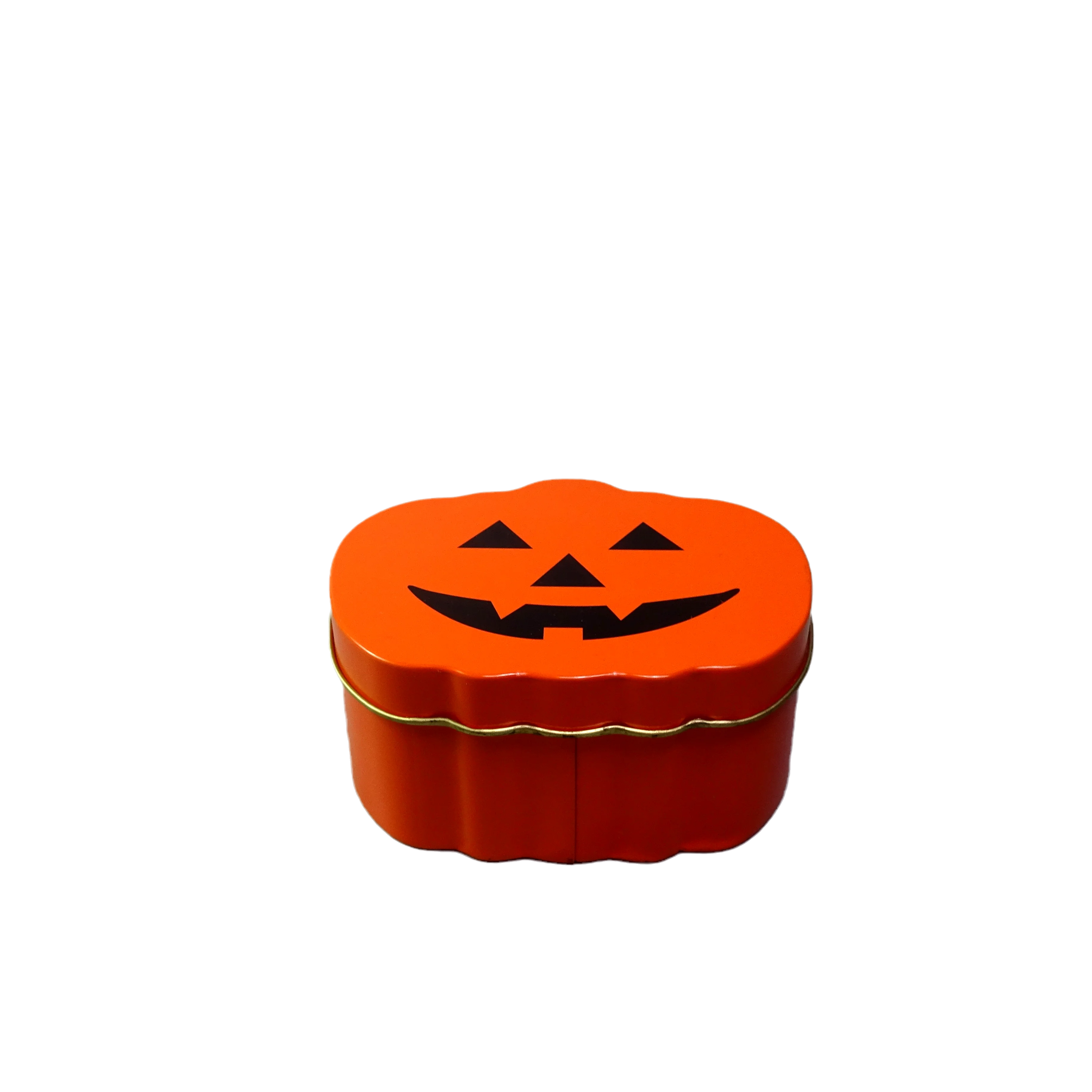 Manufacture design pumpkin shape tin box Halloween style tin can gift packaging boxes