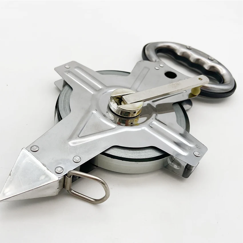 Large steel frame stainless steel tape with thickened case steel shaft ruler with strong ground tool ruler