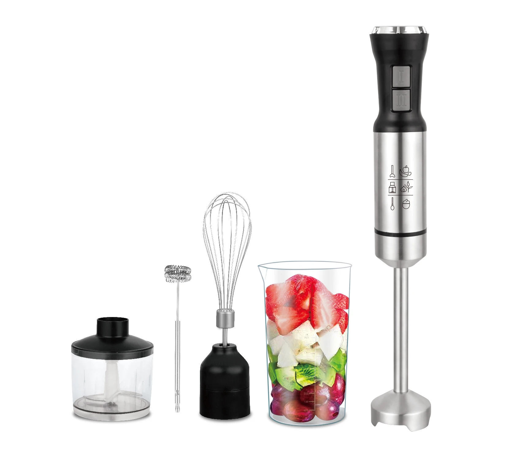 Electric Immersion Hand Blender 500 Watt 2 Mixing Speed With Stainless Steel Blades stick machine chopper blender