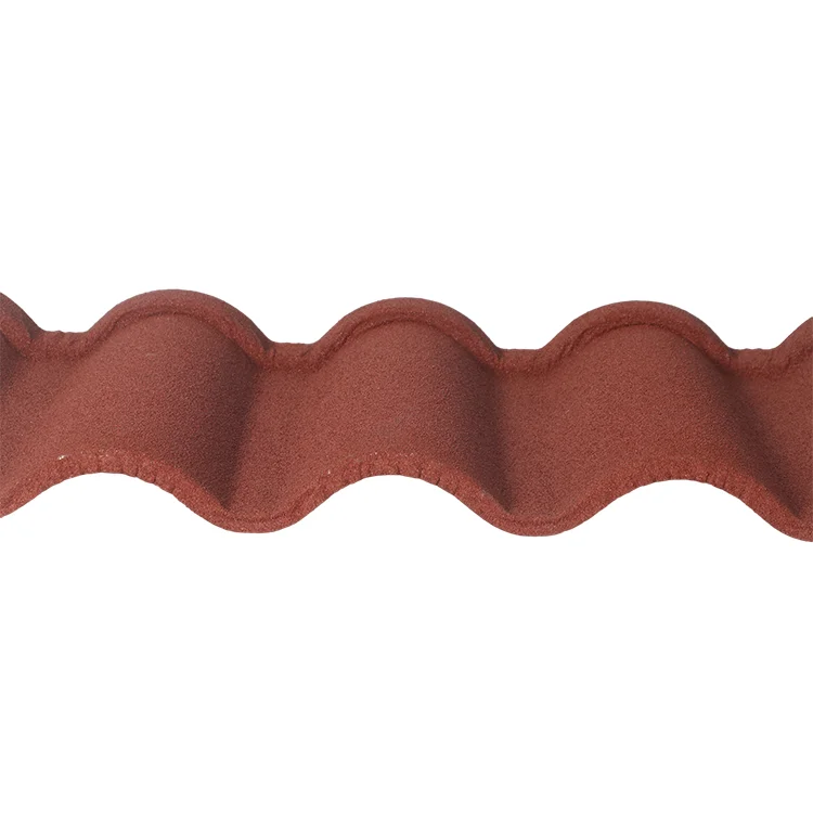 Stone Coated Roof Tile Red Bond Tile Roofing Sheet Seven Waves Stone Chips 1340mm*370mm