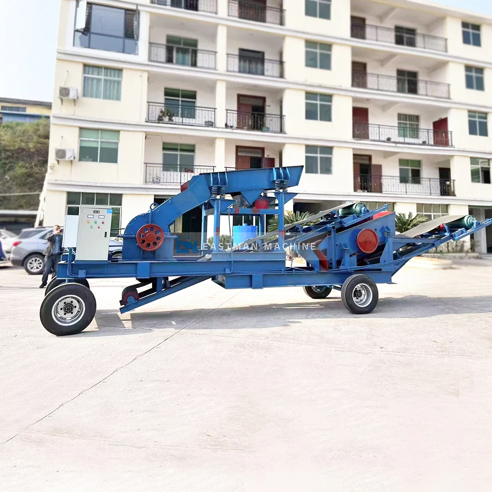 Mini Stone Mobile Jaw Crusher With Belt Conveyor Primary Stone Crusher Machine