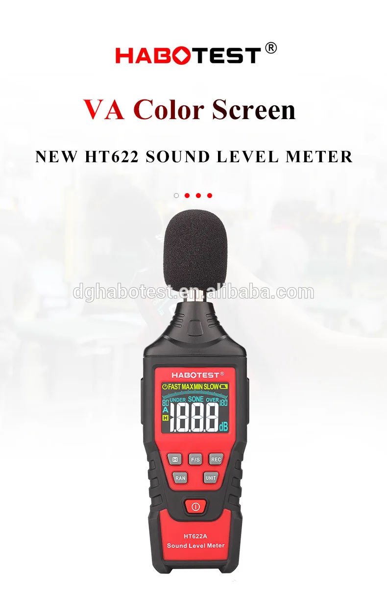 Digital Sound Level Meter HABOTEST Noise Measuring Instrument db Meter logger HT622A Decibel Monitor Diagnostic-tool 30~130db