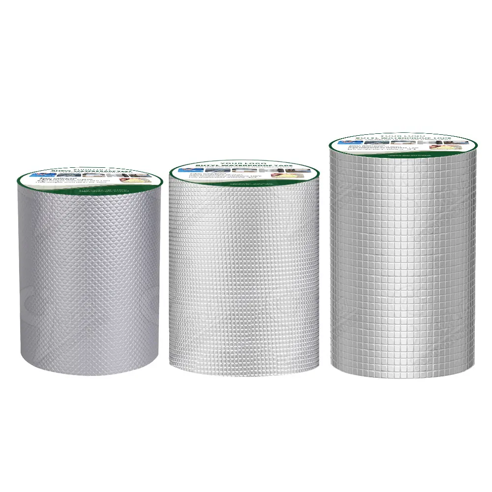 Wholesale 5m x 48mm Self Adhesive Aluminum Foil Butyl Tape Waterproof Roofing Membrane For Roof Crack Sealing