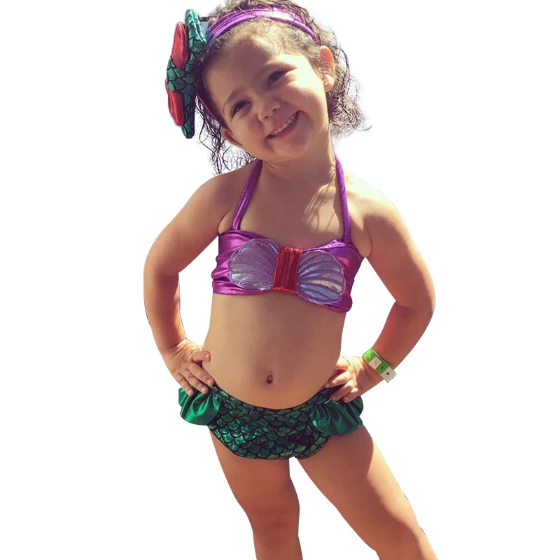 
wholesale kids Laser mermaid print swimwear kids Ruffle-Strap swimsuit baby girls fashion swimwear mermaid swimsuit 