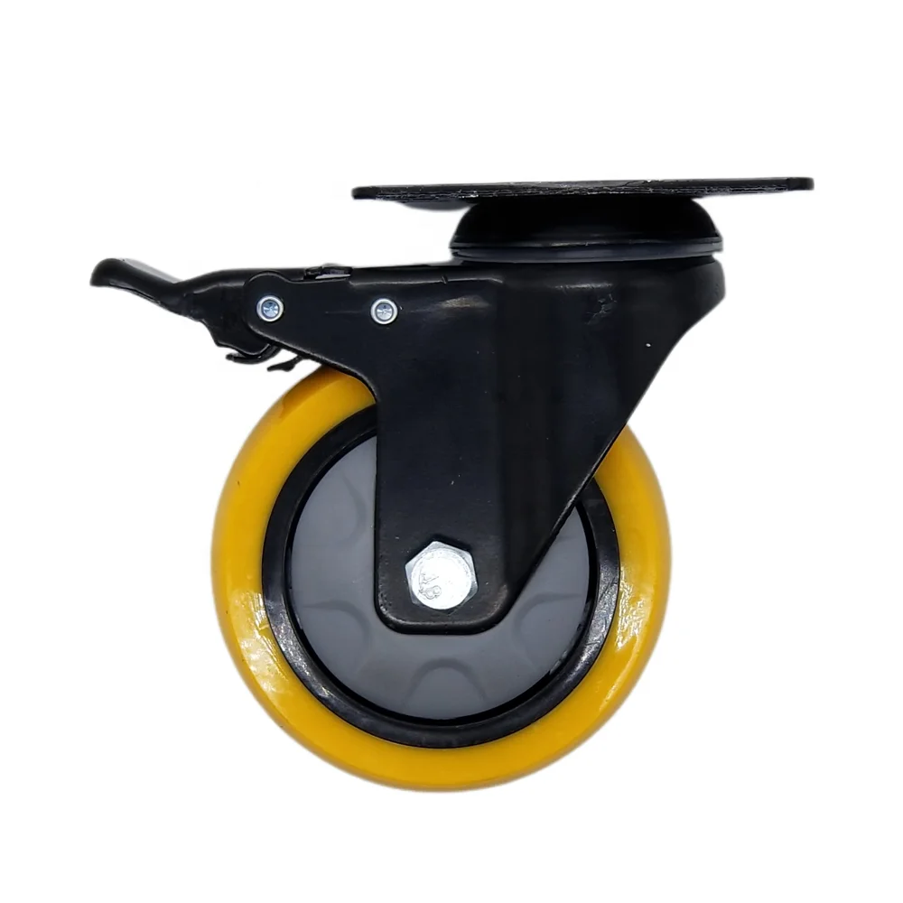 2023 Newest ODM High Load Locking Swivel 3 Inch Industrial Plate Casters Wheels For Trolley
