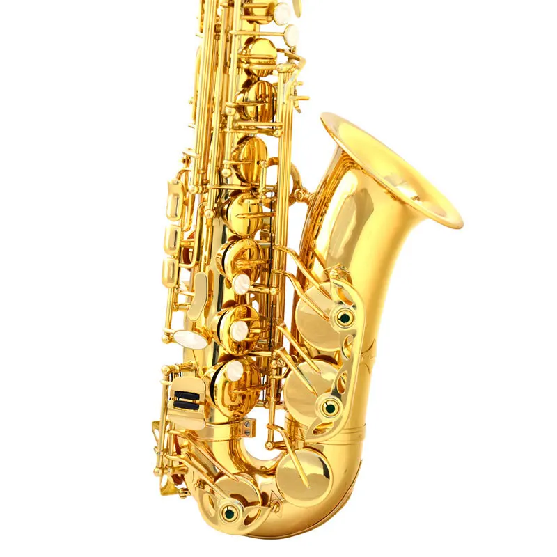 
Gold Lacquer Brass Alto Instrument Accessories Professional Eb OEM China Sax Saxophone Alto 