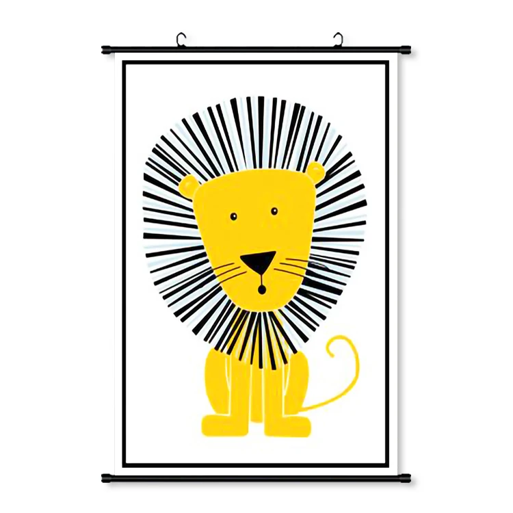 Quality Design Bedroom Decoration Cartoon Hanging Scroll Banner Hanging Flag Wooden Pole Kakemono