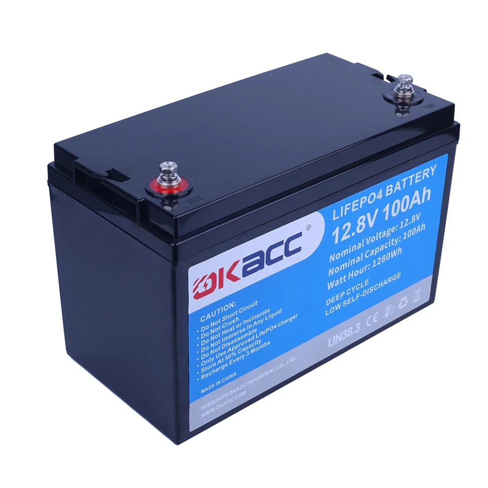 China Factory Bms Built-In Long Life 12V Lifepo4 Pack For Golf Cart 12 V Lithium Ion Battery 100Ah With BT