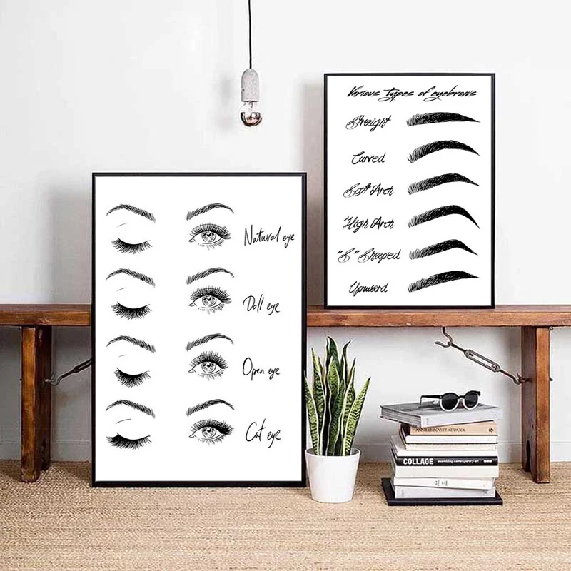 Posters and Prints Makeup Lash Extensions Technician Guide Wall Paintings Eyelash Abstract Art Picture For Beauty Shop Decor