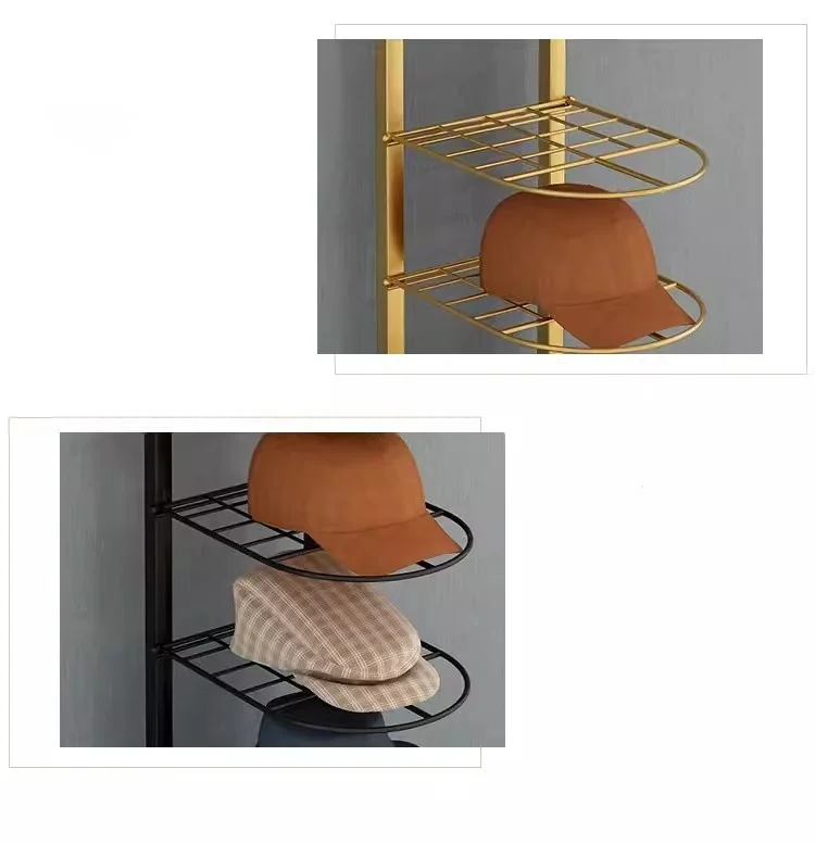Retail Metal Floor Hat Display Storage Racks High Quality Hat Holder Display Stand