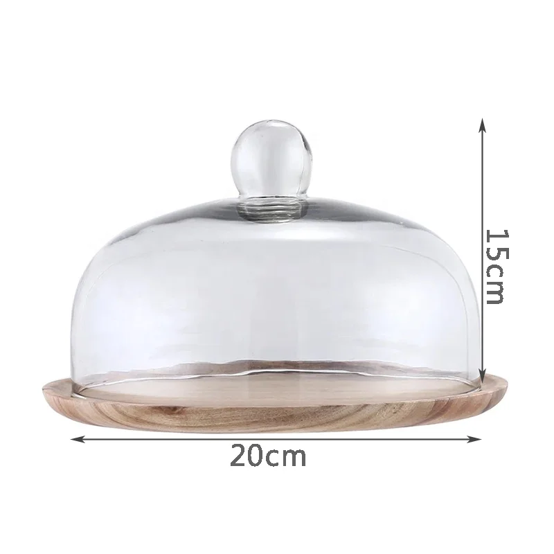 High quality large crystal glass cake dome cheeze dome cover clear glass cake dome