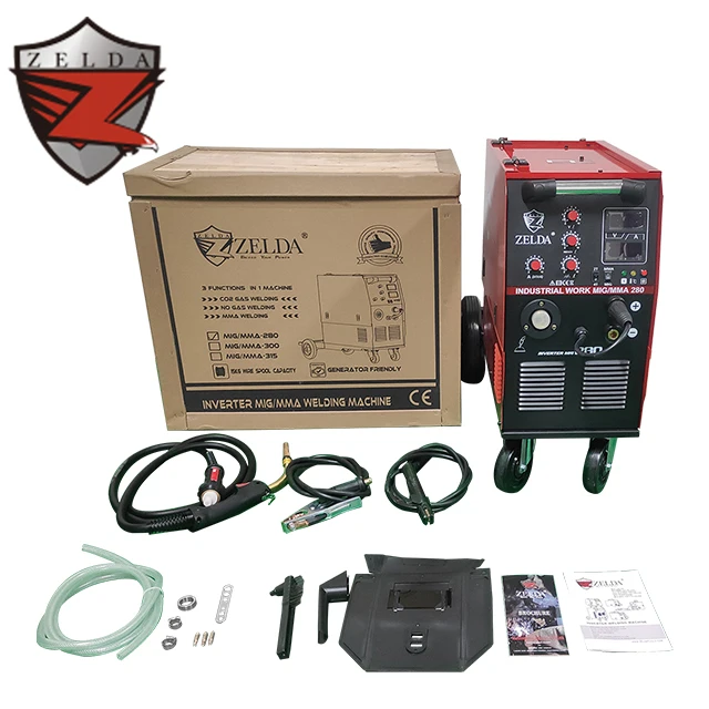 CE Approved 280A 3-in-1 Manual Metal Arc Welder MAG MMA Inverter Welding Machine with Wire Feeder