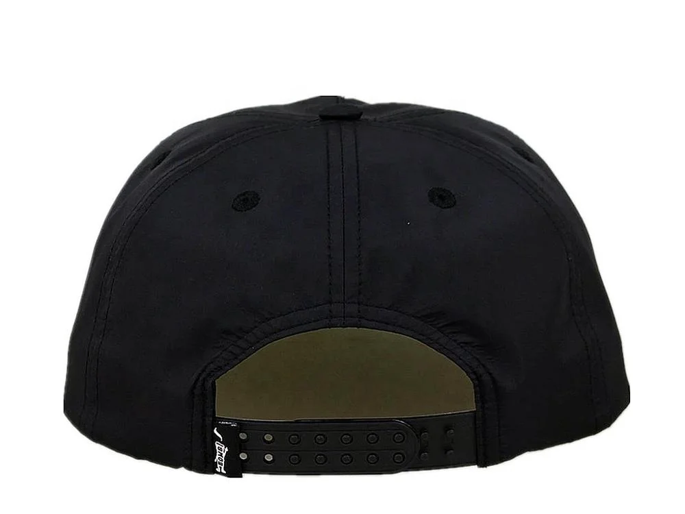High quality Custom nylon unstructured flat brim snapback hat with rope