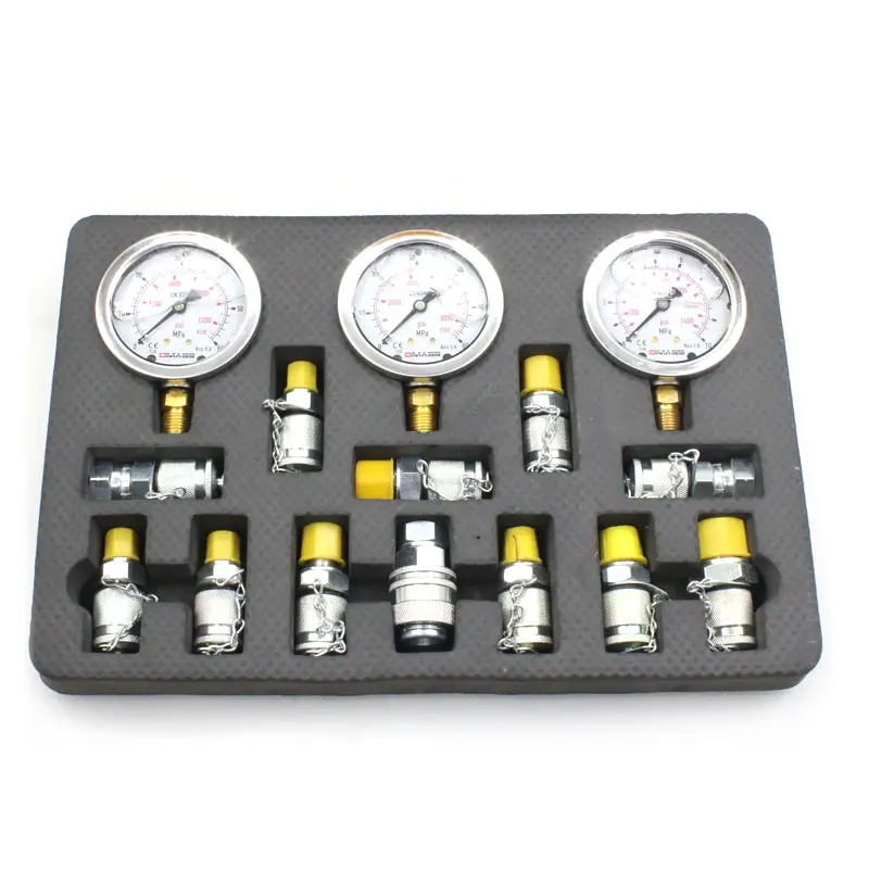 Universal Digital Excavator Hydraulic Pressure Test With 3 Test Hoses 3 Gauges 0-60Mpa Pressure Gauge