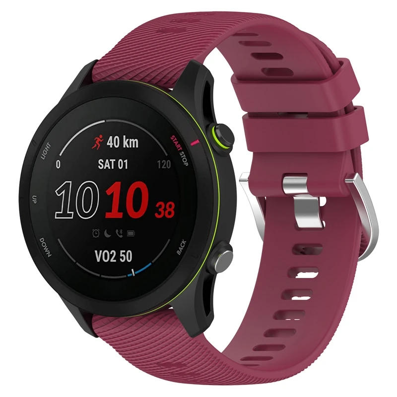 18 мм/20 мм/22 мм силиконовый ремешок для смарт-часов Garmin Forerunner 255 пересекающиеся гранулы из нержавеющей стали на ремешке с пряжкой Вену 2 Plus F255S