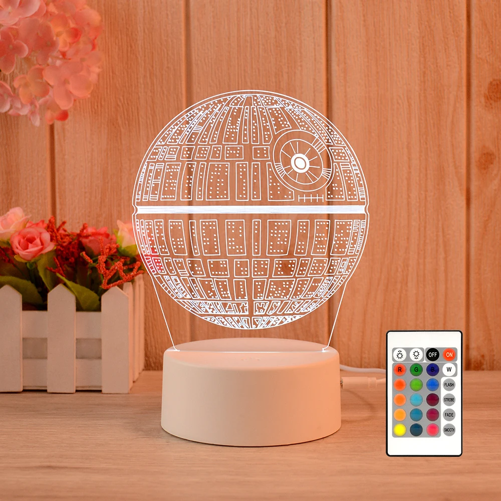 LED 16 Color Change Customize Logo Lamp 3D Illusion Acrylic Lamp Gift Table Night Light for bedroom