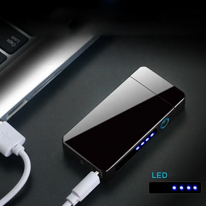  2020 ветрозащитная электрическая беспламенная дуга с двойной дугой Usb перезаряжаемая Зажигалка для
