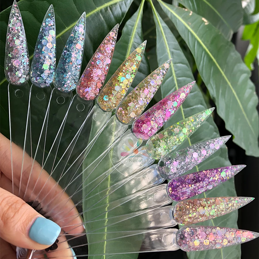 1KG MOQ New Seasonal Mixed Glitter Acrylic Dipping Powder Acrylic Glitter Powder